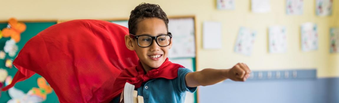 Schüler als Held im Klassenzimmer