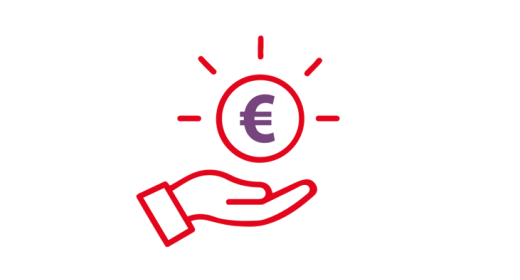 aufhaltende Hand mit Euromünze darüber, (c) DSV