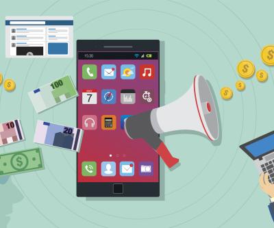 Grafik mit Smartphone, Megaphone, Youtube-Zeichen, iStock.com_aa_amie_ID518258118