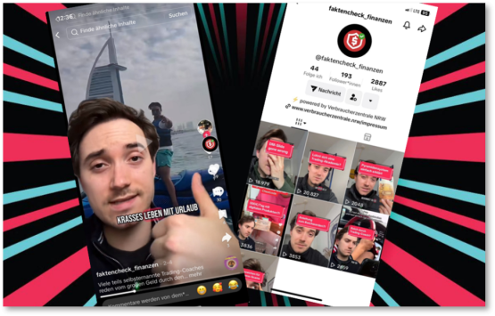 Screenshots von TikTokVideos des Projekt, (c)Marian Kulig/VZ NRW