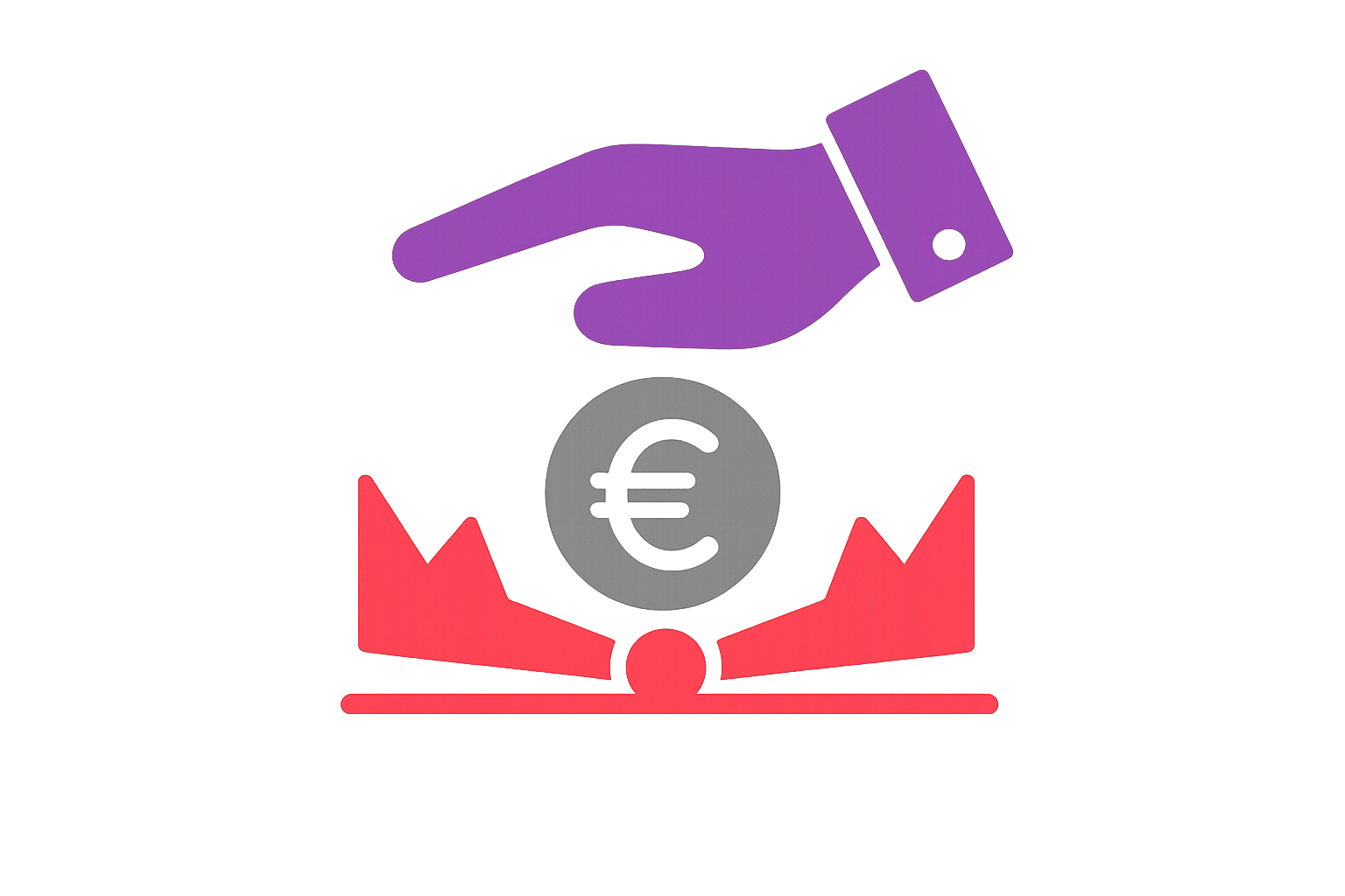 um Eurozeichen zuklappende Falle über der eine schützende Hand schwebt