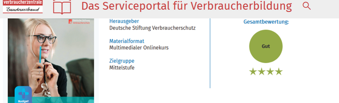 vzbv Bewertung Materialkompass der Verbraucherbildung