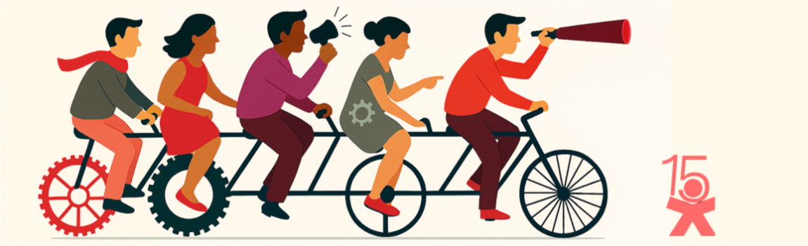 iStock.com_enisaksoy_ KI-verändert 5 Personen auf Fahrrad