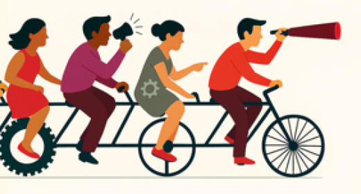 5 Personen auf einem Fahrrad 