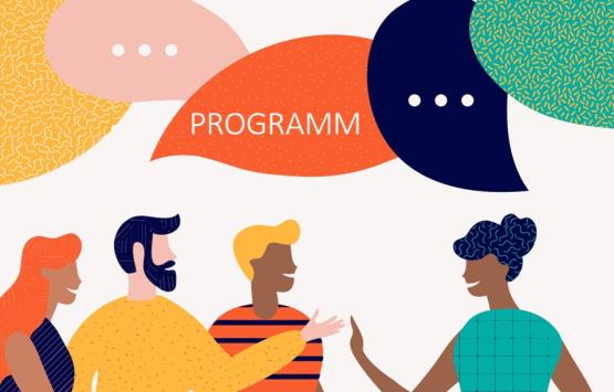 Grafik Menschen unterhalten sich mit Sprechblasen_©VictoriaBar_iStock