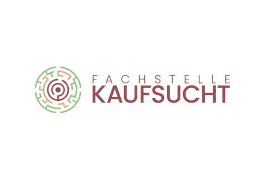 stilisierter Irrgarten mit Schriftzug Fachstelle Kaufsucht, 